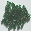 10 grams of 4x4mm Silver Lined Green Miyuki Cubes